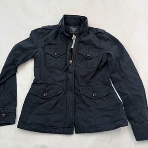 Abercrombie Fitch‎ Blue Utility Jacket Military M65 Style Cargo Pockets XS